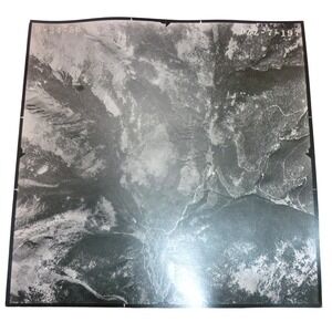 Vintage 1956 Aerial Survey Photo Mountain Topography DZZ-7-197 9x9 B&W Print
